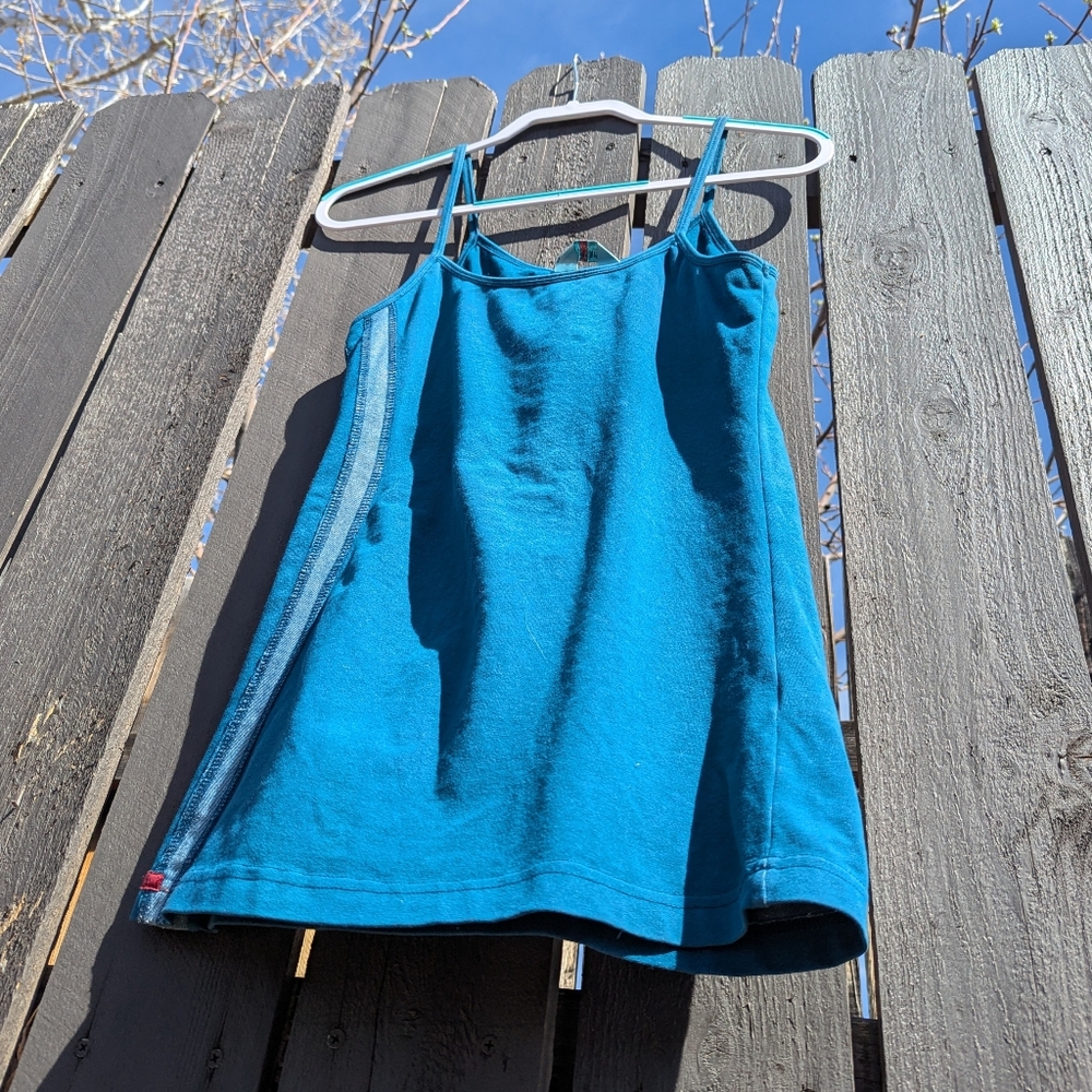 Hard Tail Forever Spaghetti Strap Active Tank, Teal, Women's M